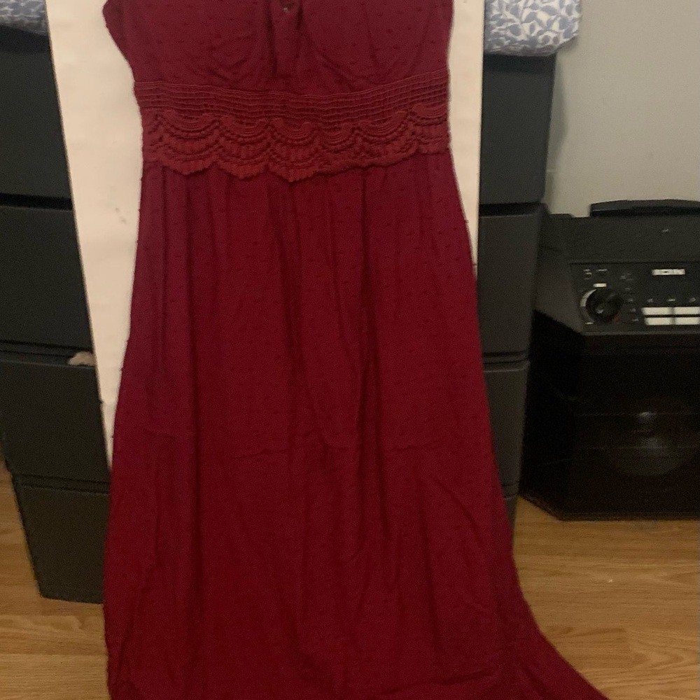 Lily Rose Elegant Wine Maxi Dress